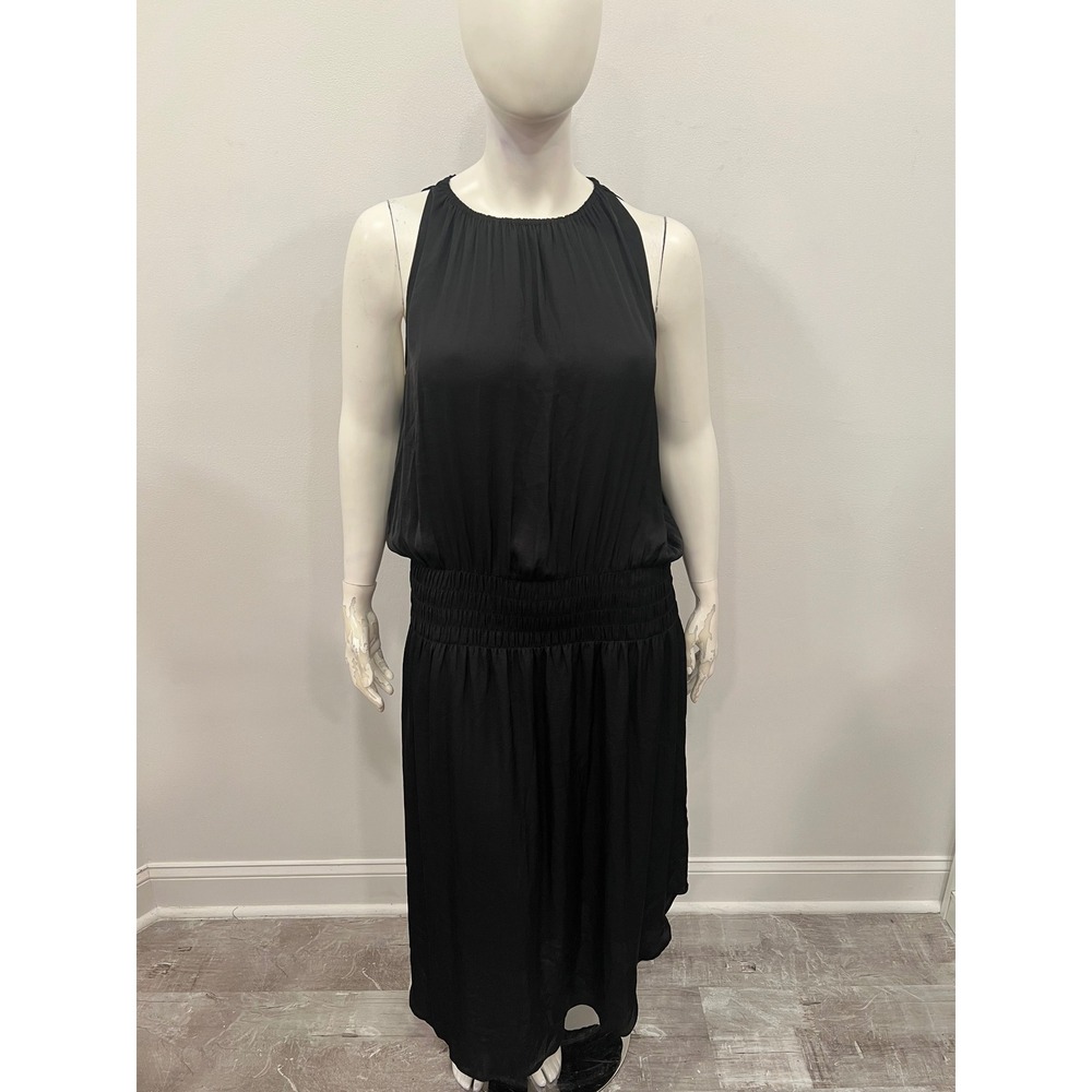 Alfani Cobalt Breeze Dress Womens Plus 2XL Black Smocked Waist New w tags Office